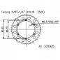 Preview: Alu-Kettenrad 39Z Teilung 520 silber Esjot Innendurchmesser 125 Lochkreis 150