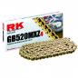 Preview: Motocross Kette RK gold GB 520MXZ4 108 Glieder offen mit Clipschloss gold