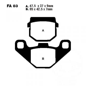 Bremsbelag für Feststellbremse EBC standard TT, FA083TT