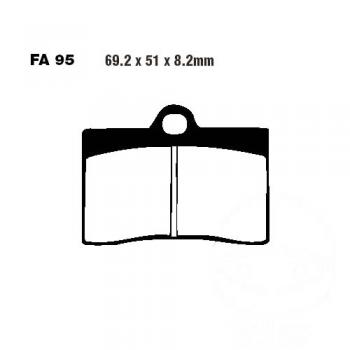 Bremsbelag EBC FA095HH für Brembo Bremszange 4 Kolben 1 Stift, Bremssattel