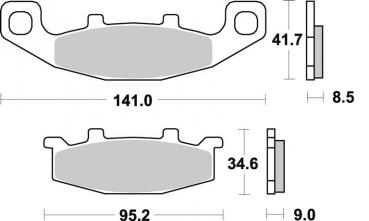 Bremsbelag hinten BRAKING 698SM1 Semi-Sinter standard