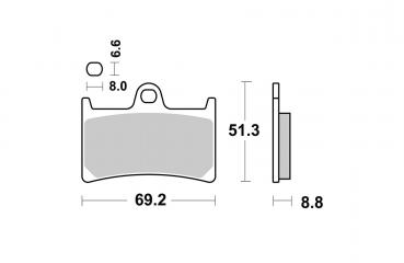 Renn-Bremsbelag vorne BRAKING 786P1R Race