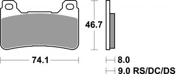 Renn-Bremsbelag vorne BRAKING 899P1R Race