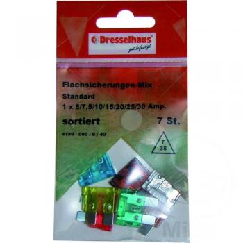 Sicherung Sortiment FLACH5-30A Packung 7 Stück, Flachstecksicherung, ATO
