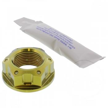 Mutter Vorderrad Achse M22X1.50 32mm Titan gold