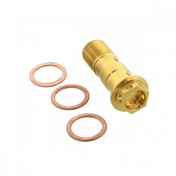 Hohlschraube doppelt Pro Bolt, M10 x 1.00MM Edelstahl A4 Racing gold