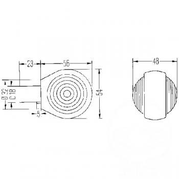 Lenkerendenblinker Hella alu poliert, gelbs Glas, BL 81