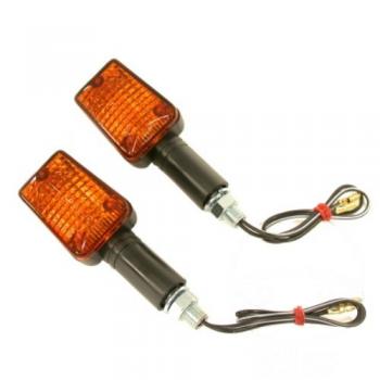 Blinker, Blinkleuchte, lang Glas getönt Gehäuse schwarz