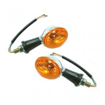 Blinker, Blinkleuchte, OVAL Glas getönt Gehäuse Crome