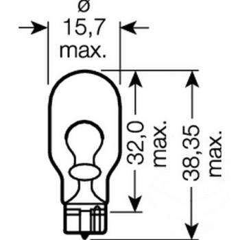Lampe, Glühbirne 12V 16W W2.1X9.5D
