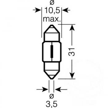 Lampe, Glühbirne 12V10W SV8,5-8 SOFF