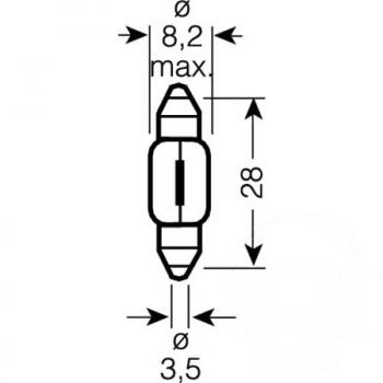 Lampe, Glühbirne 24V3W SV7-8 SOFF