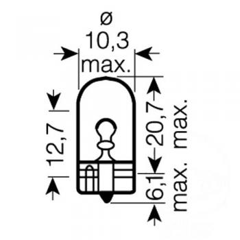 Preview: Lampe, Glühbirne 12V5W W2.1X9.5D, ULTRA LIFE