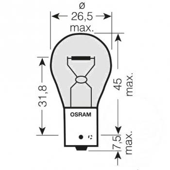 Lampe, Glühbirne 12V21W BAU15S GELB, ULTRA LIFE