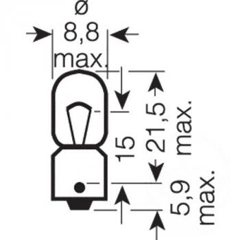 Lampe, Glühbirne 12V/6W BA9S, MINIXE