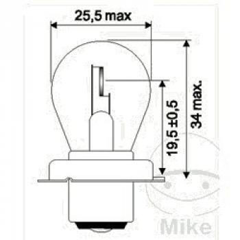 Lampe, Glühbirne 12V15W, P26S