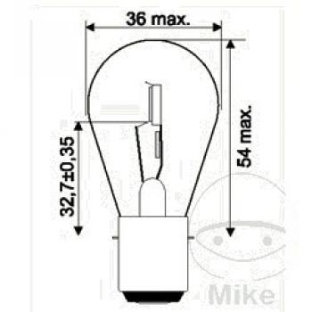 Lampe, Glühbirne 12V25/25W, BA20D