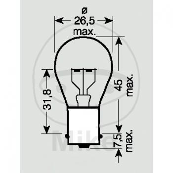 Preview: Lampe, Glühbirne 6V21W, BA15S