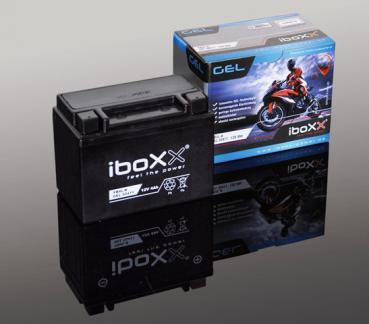 Iboxx Motorrad Gel Batterie YTX7A-BS, 12 Volt, 6 Ah, komplett geschlossen