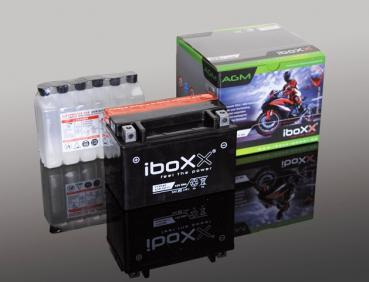 Iboxx Motorrad Batterie YTX9-BS, 12 Volt, 8 Ah, AGM wartungsfrei inkl Säurepack