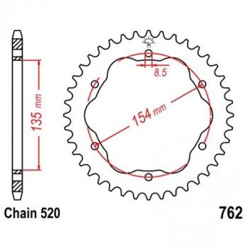 Kettenrad Teilung 520 , Zähne 40