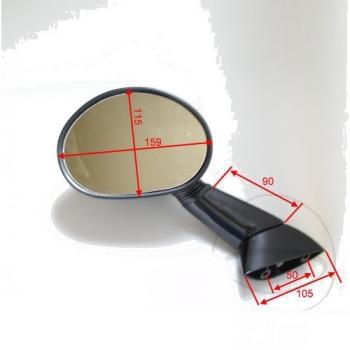 Verkleidungs-Spiegel rechts, Kunststoff, schwarz