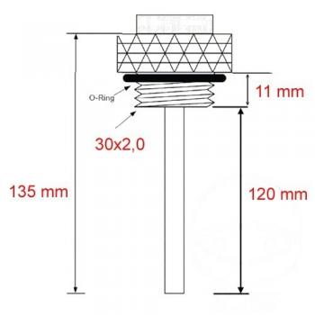 Ölthermometer, Direktmesser, 30x2.0mm