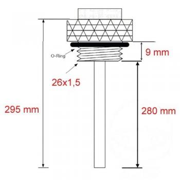 Ölthermometer, Direktmesser,  26x1.5mm