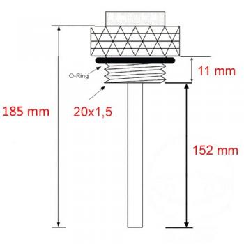 Ölthermometer, Direktmesser,  20x1.5mm