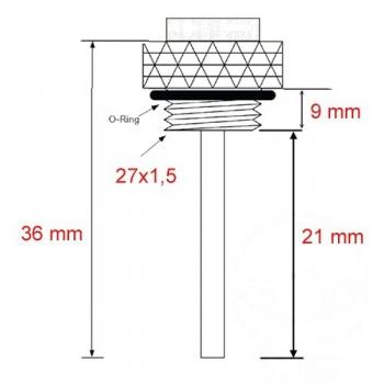 Ölthermometer, Direktmesser,  27x1.5mm