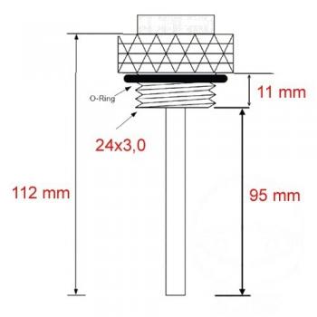 Ölthermometer, Direktmesser, 24x3.0mm