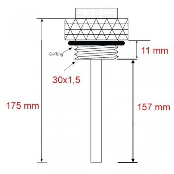Ölthermometer, Direktmesser,  30x1.5mm