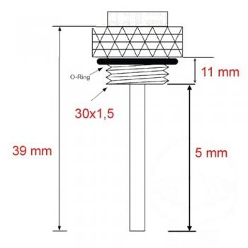 Ölthermometer, Direktmesser,  30x1.5mm
