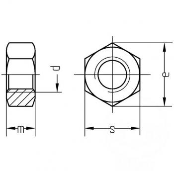 Schraubenmuttern A2 M5 DIN934 Pack 100 Stück