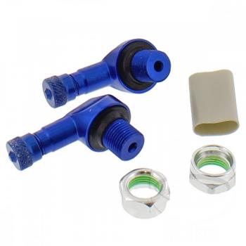 Reifenventil Satz 11,3mm Winkel Ventil alu, Paar, blau