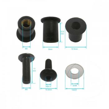 Verkleidungsschrauben Satz M5 Alu schwarz