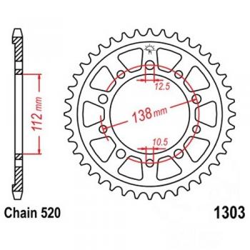 Alu Kettenrad 42 Zähne Teilung 520 silber