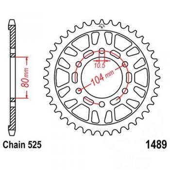 Alu Kettenrad 43 Zähne Teilung 525 silber