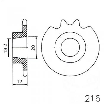 Ritzel 15Z Teilung 420 KONISCH 18.3/20