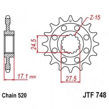 Racing-Ritzel 14Z Teilung 520 feinverzahnt Innendurchmesser 25/28