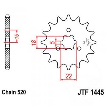 Ritzel 11Z Teilung 520 grobverzahnt 5 Innendurchmesser 18/22
