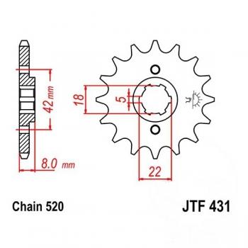Ritzel 15Z Teilung 520 feinverzahnt Innendurchmesser 18/22