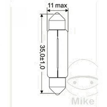 Lampe 6V5W   SV8.5-8 11X35MM INH10STCK