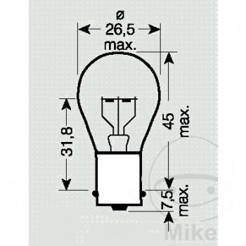 Lampe 6V21W   BA15S Inhalt 1 Stück