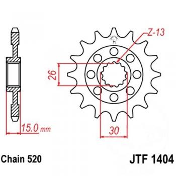 Racing-Ritzel 15Z Teilung 520 feinverzahnt Innendurchmesser 26/30
