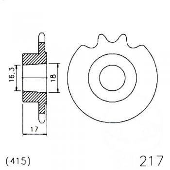Ritzel 11Z Teilung 415 KONISCH 16/18