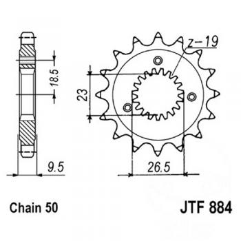 Ritzel 21Z Teilung 530 feinverzahnt Innendurchmesser 23
