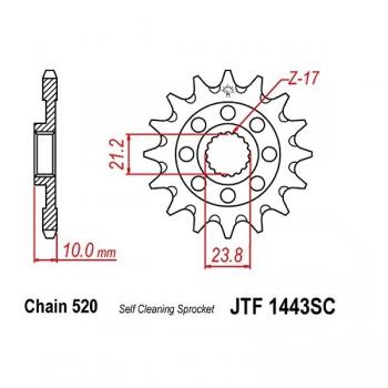 Racing-Ritzel 14Z Teilung 520 feinverzahnt Innendurchmesser 21.2/23.8