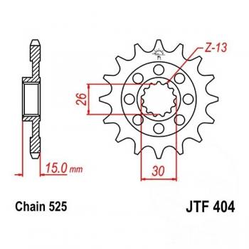 Racing-Ritzel 16Z Teilung 525 feinverzahnt Innendurchmesser 26/30