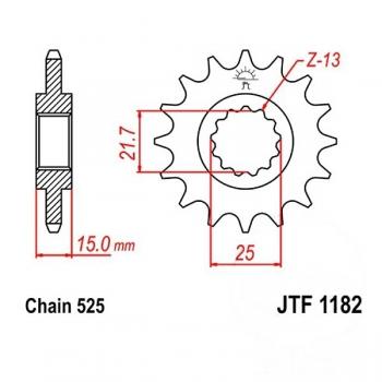 Ritzel 13Z Teilung 525 feinverzahnt Innendurchmesser 22/25
